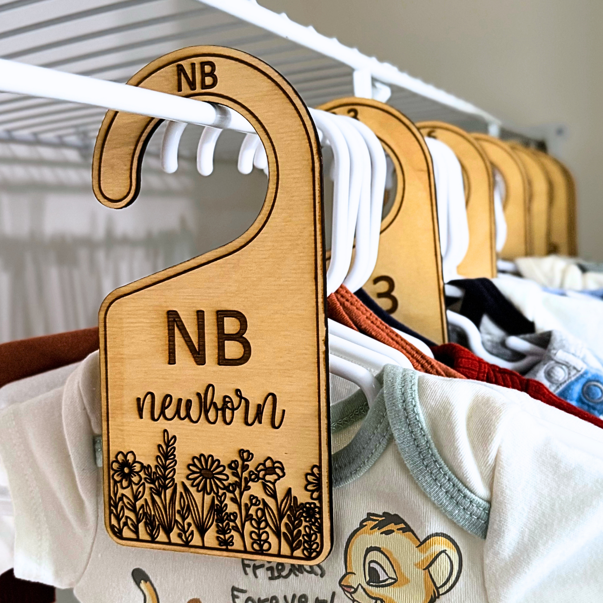 Modish Labels Baby Closet Dividers - 6 Sizes, Woodland Tribal Theme, Glossy, Ready To Hang